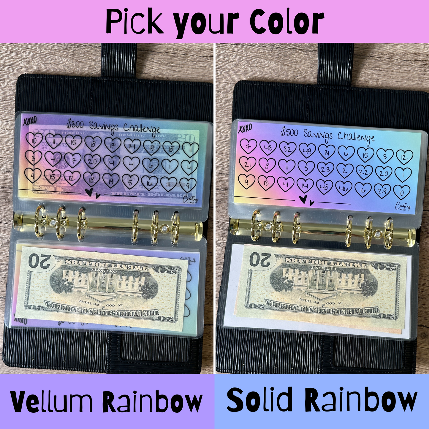 Rainbow Savings Challenge Envelopes