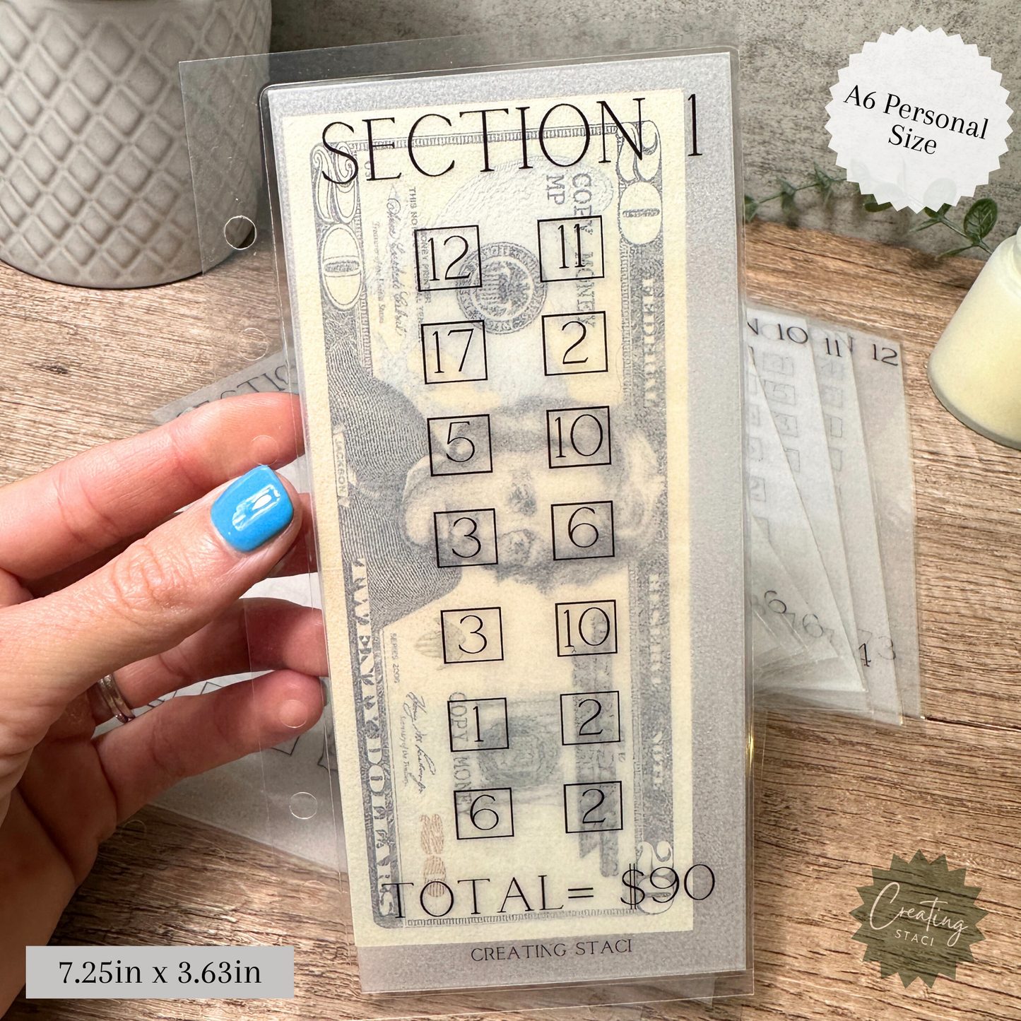 12 Sections Savings Challenge Envelopes