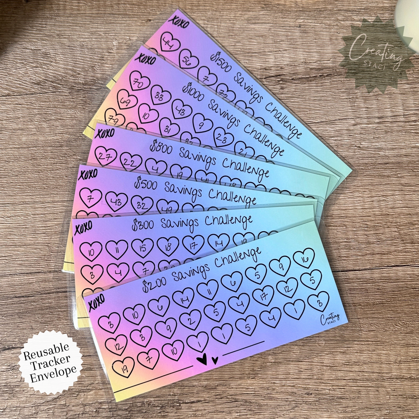 Rainbow Savings Challenge Envelopes