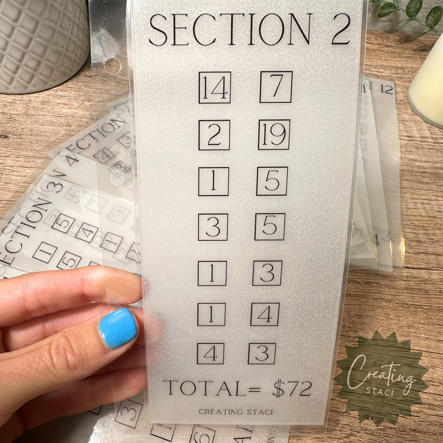 12 Sections Savings Challenge Envelopes