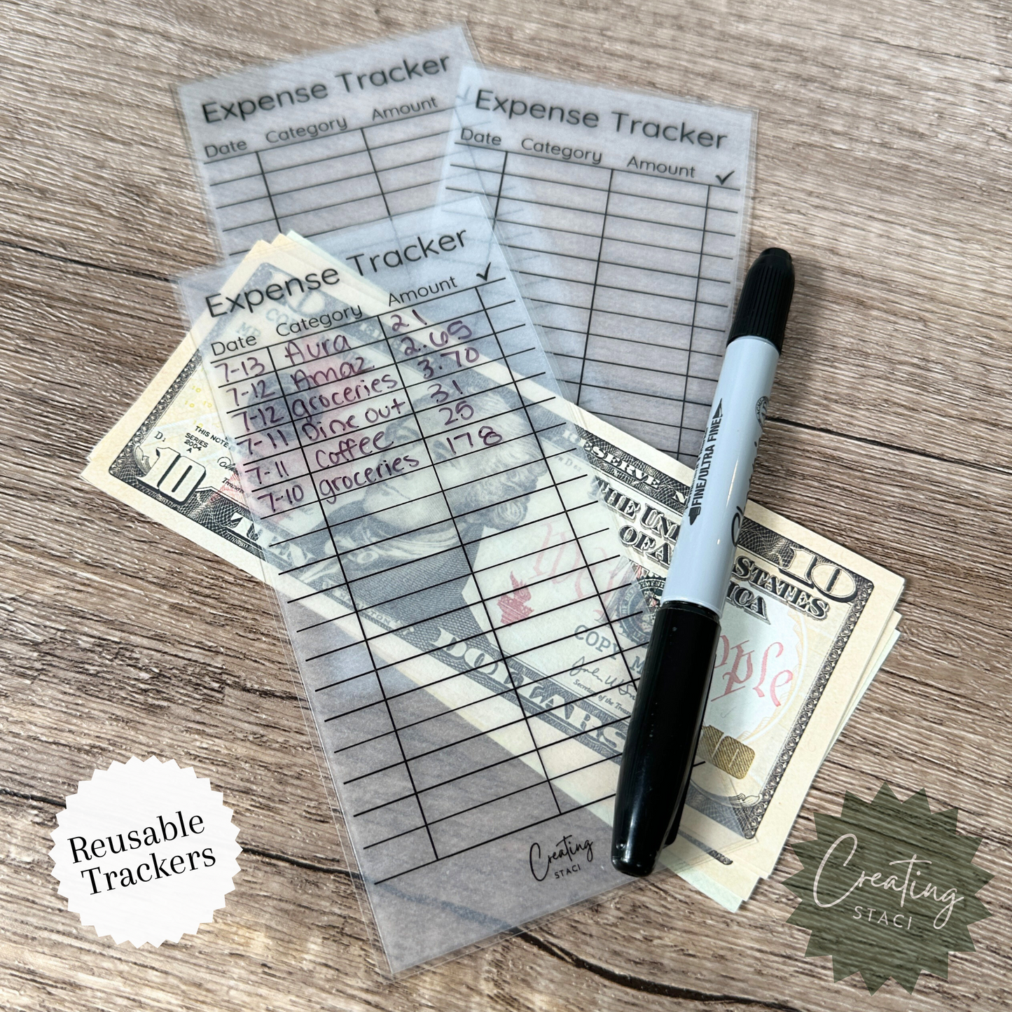 Reusable Expense Trackers (3 pack)