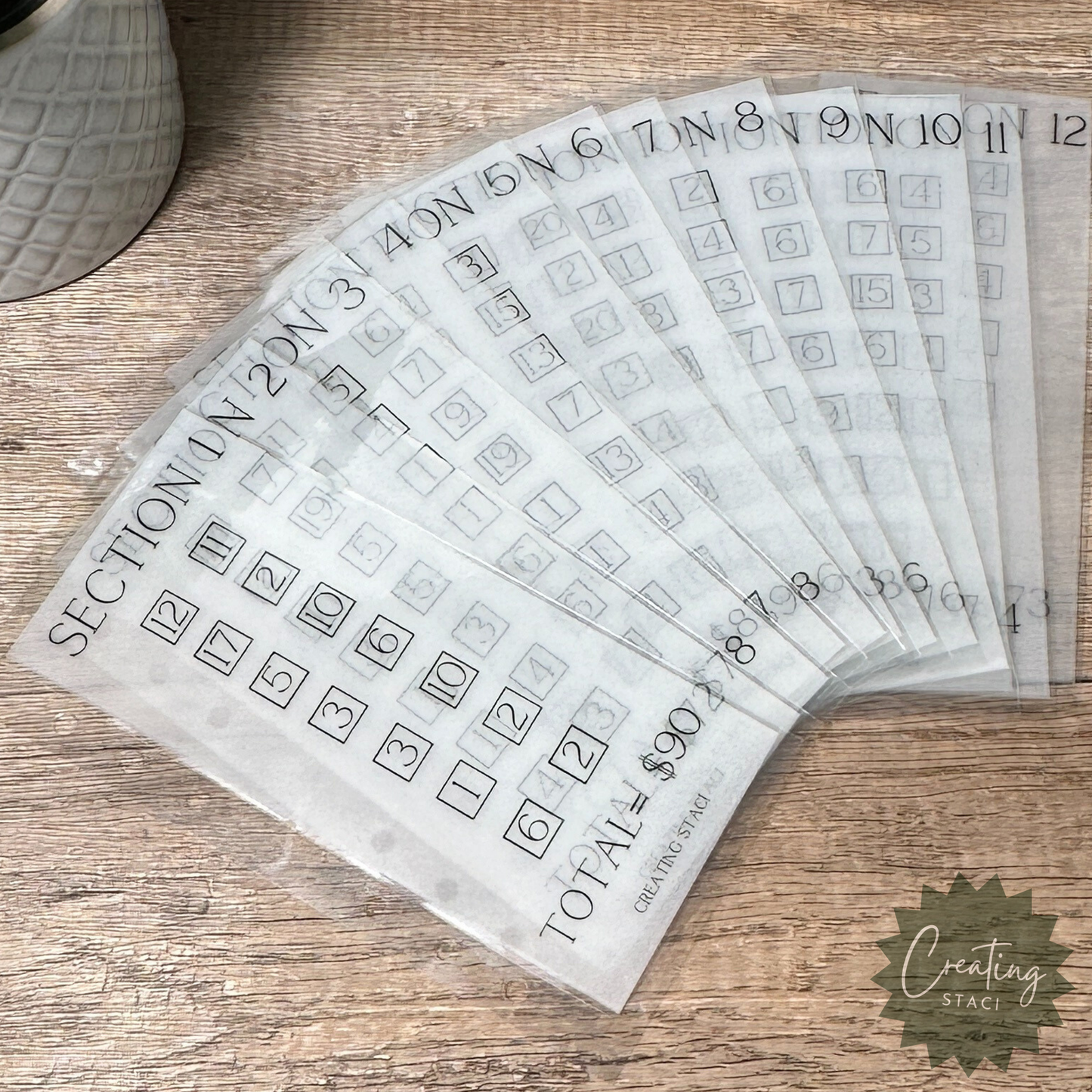 12 Sections Savings Challenge Envelopes