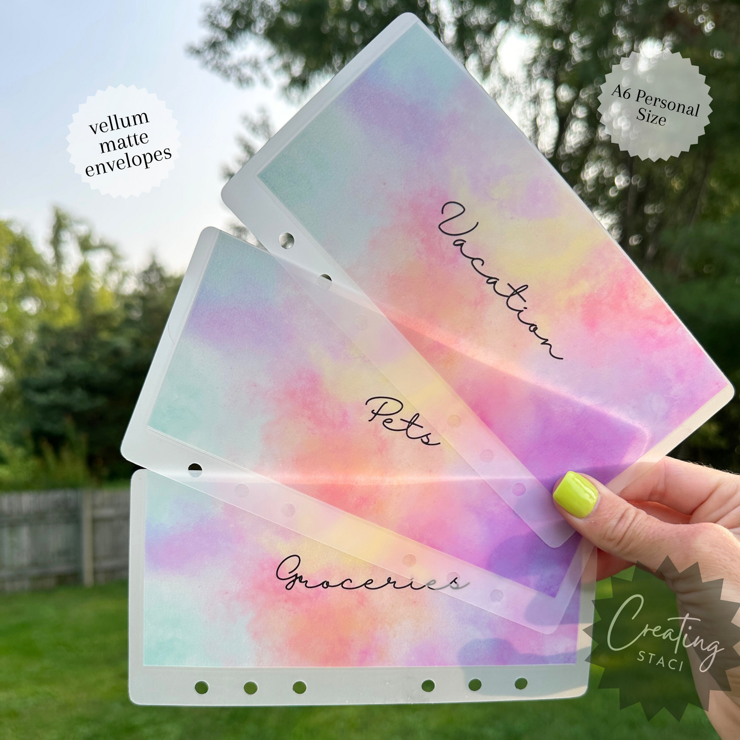 A6 Matte Colored Cash Envelopes