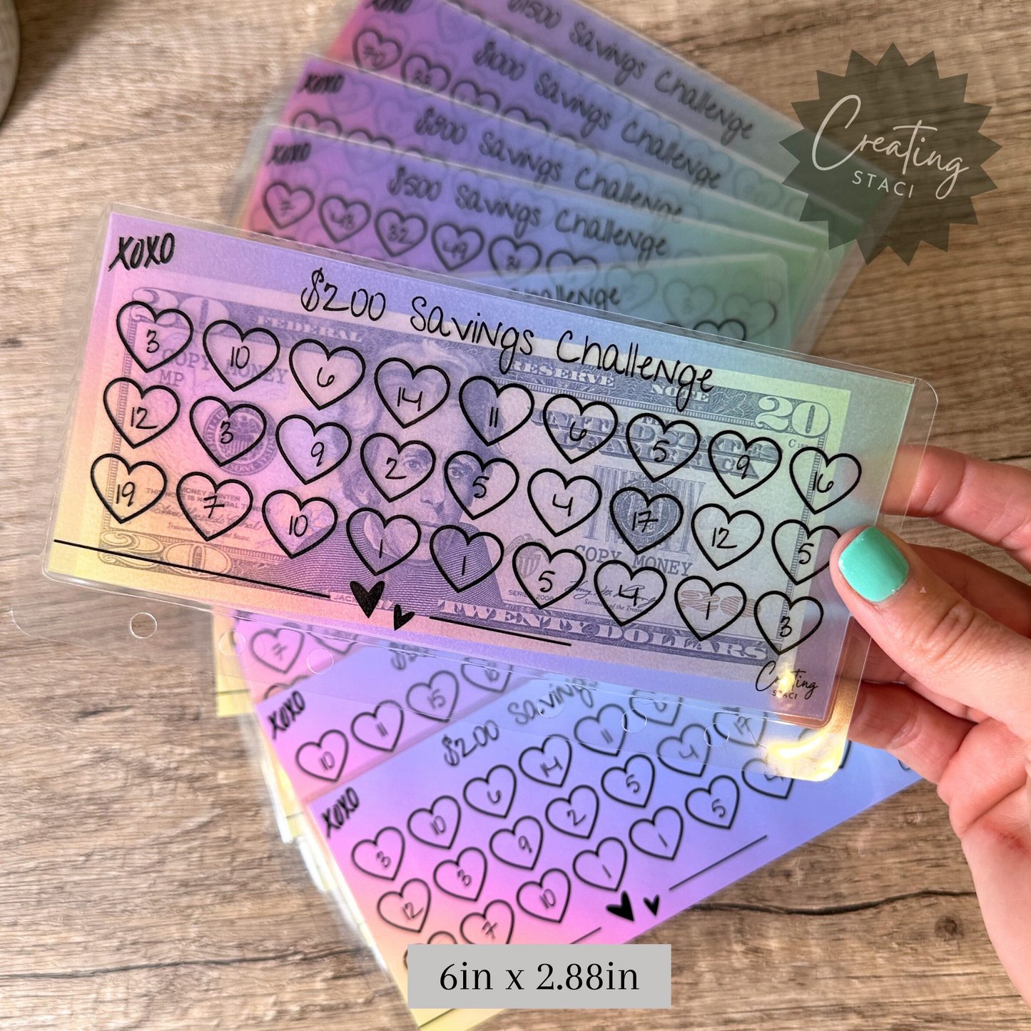 Rainbow Savings Challenge Envelopes