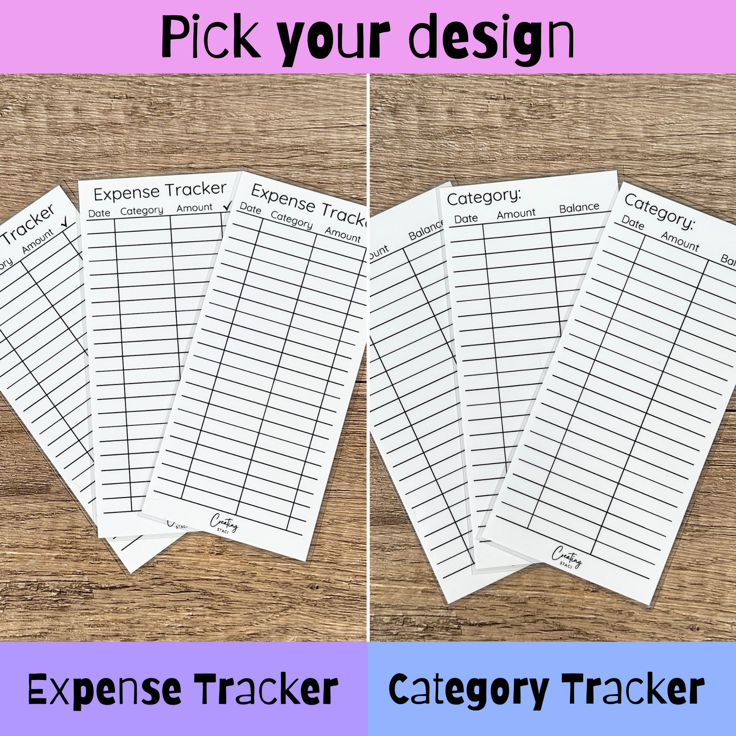 Reusable Expense Trackers (3 pack)