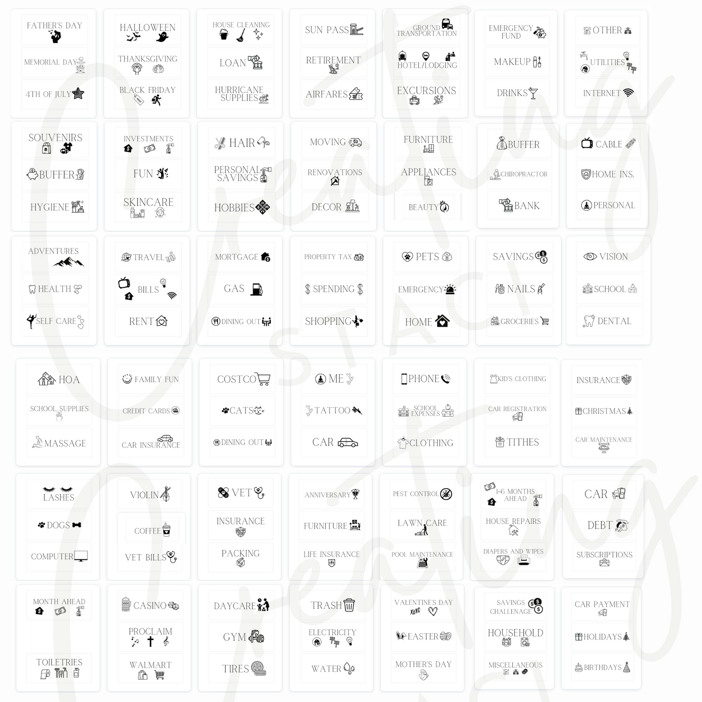 A6 Matte Envelopes with Icons