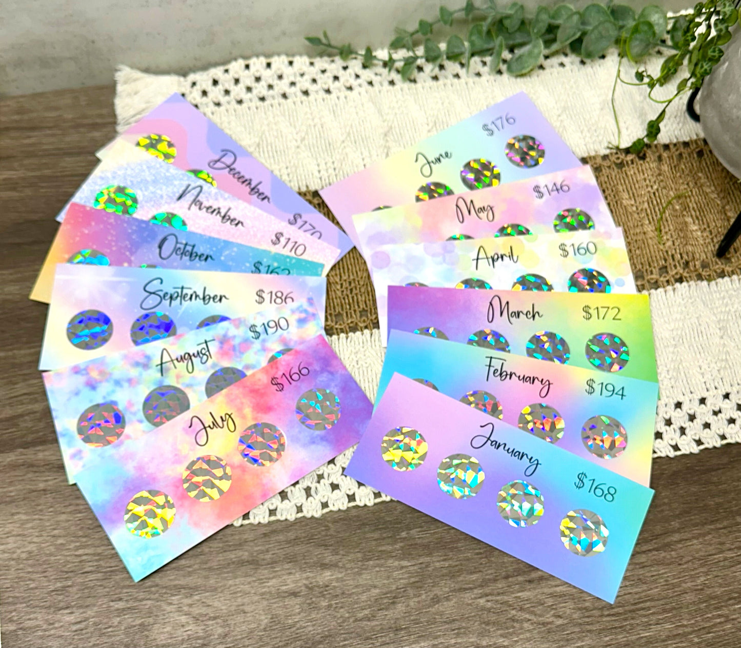 12 Month Scratch Off Savings Challenges