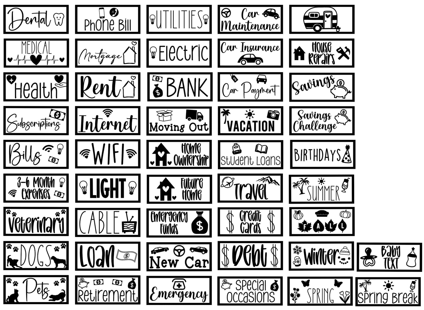 A6 Cash Envelopes with Designs