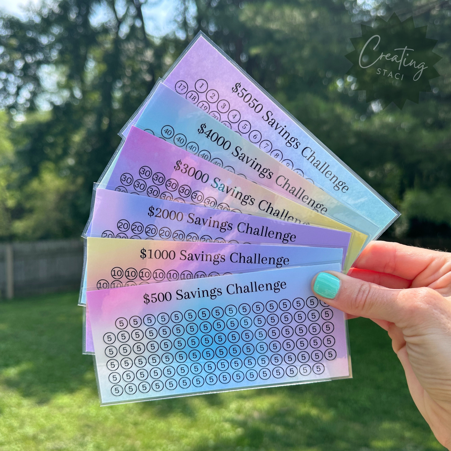 Savings Challenge Trackers Rainbow