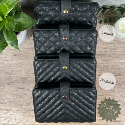 A6 Personal Quilted Vegan Leather Binder