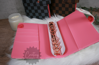 A6 Checkered Budget Binder Rose Gold Hardware