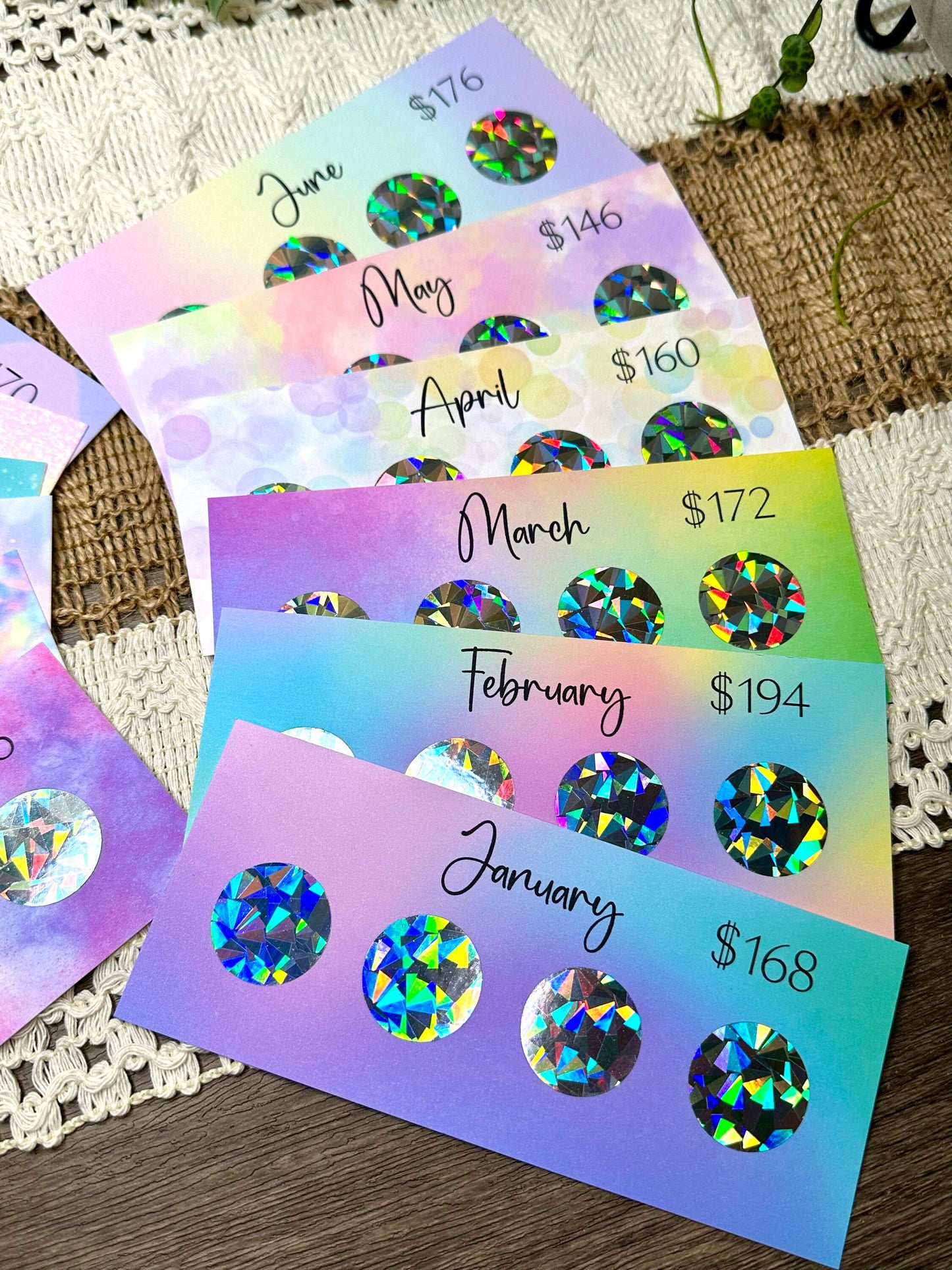 12 Month Scratch Off Savings Challenges