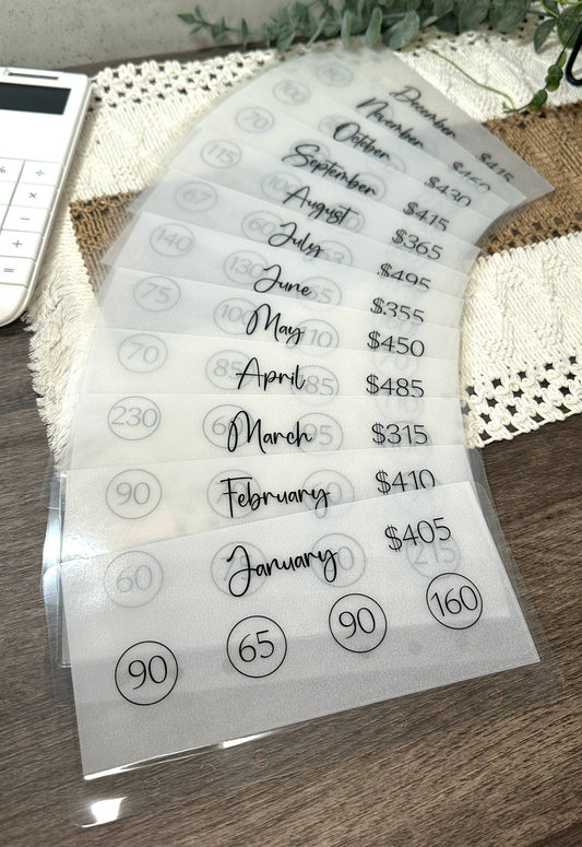 12 Month Savings Challenge Envelopes